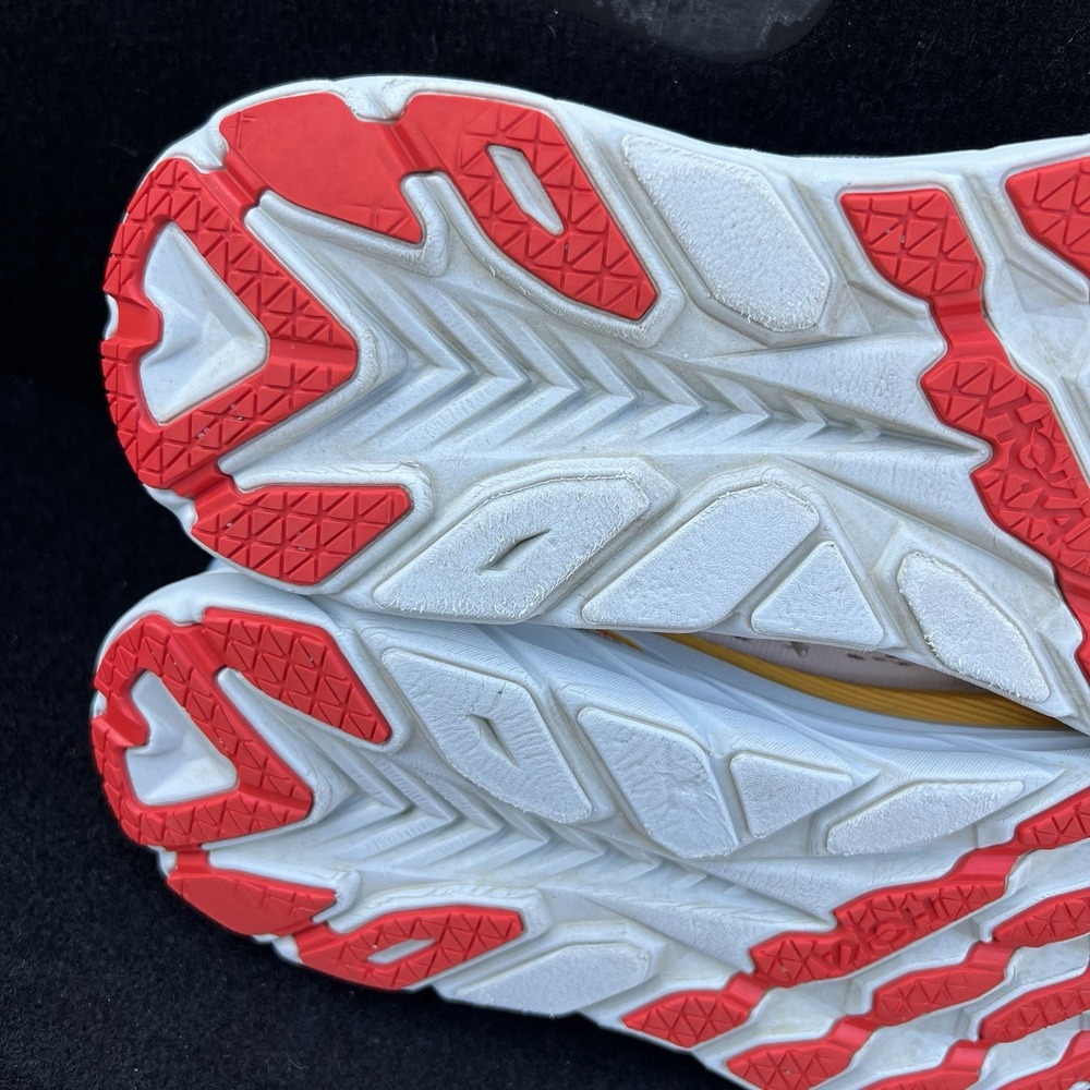 Hoka One One Clifton 8 White Red Mens Running Shoes Size 10.5D 1119398NCBDB - Picture 8 of 9